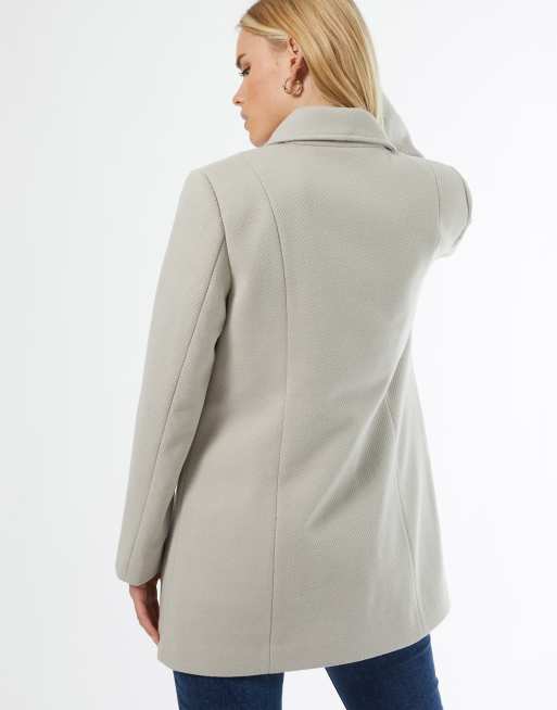 Miss Selfridge Petite formal coat in grey