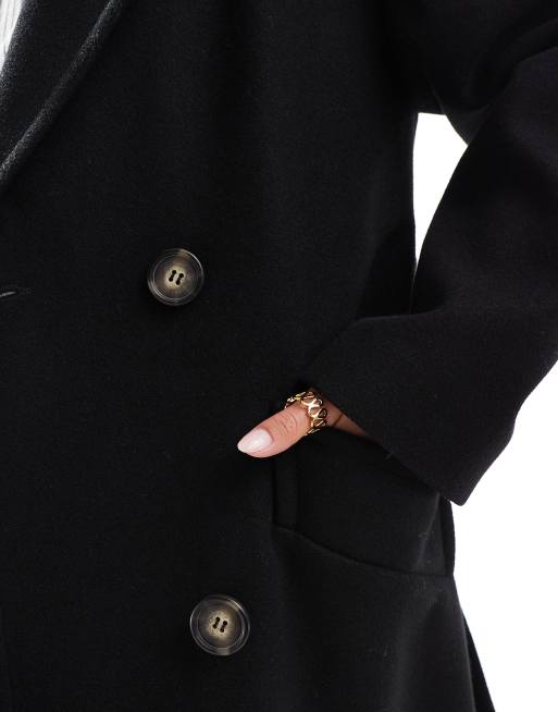 Miss Selfridge Petite – Formeller Wickelmantel in Schwarz mit Gürtel, 2 von 4