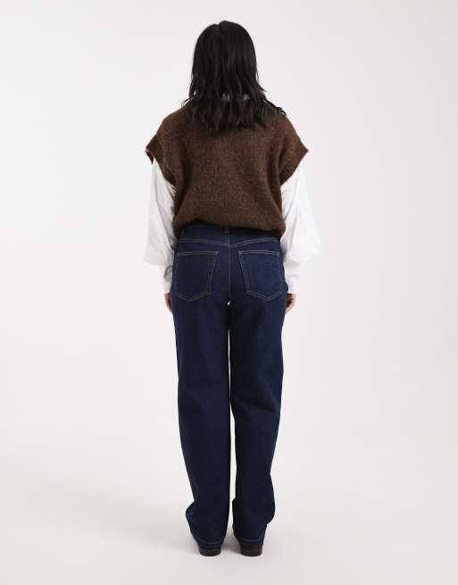 Miss Selfridge Petite – Gerade geschnittene Jeans in indigoblauer Waschung, 2 von 5
