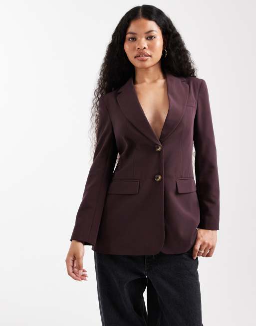 Miss Selfridge Petite - Getailleerde blazer in dieppaars, 3 van 4