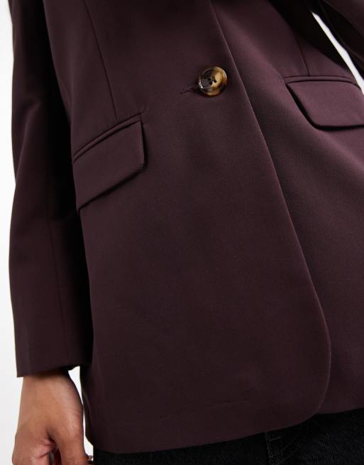 Miss Selfridge Petite - Getailleerde blazer in dieppaars, 4 van 4