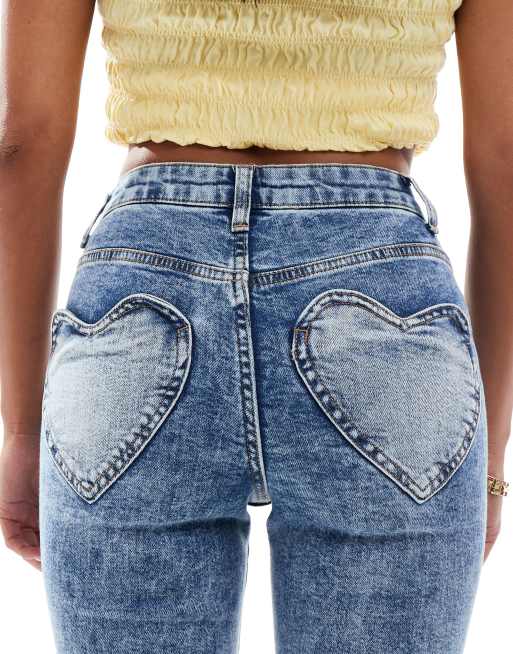 パンツ Heart hip flare denim ANDMARY】Heart hip flare denim