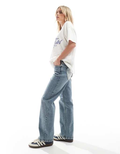 Miss Selfridge Petite heart pocket straight leg jeans