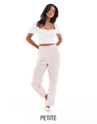 high waist cigarette pants in dusty pink