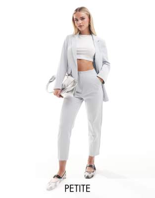 high waist cigarette pants in gray blue