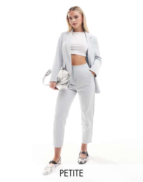 Miss Selfridge Petite high waist cigarette pants in gray blue - view 1