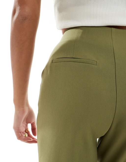 Miss Selfridge Petite high waist cigarette pants in khaki, 5 of 5