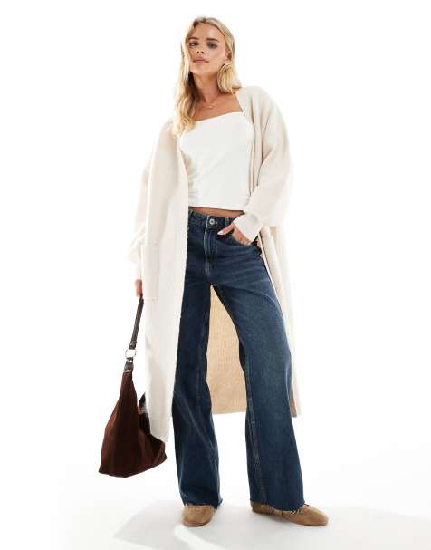 Miss Selfridge Petite maxi cardigan in oatmeal