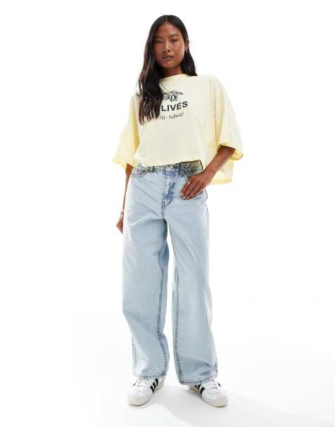 Miss Selfridge Petite – Jasnoniebieskie jeansy baggy - view 1