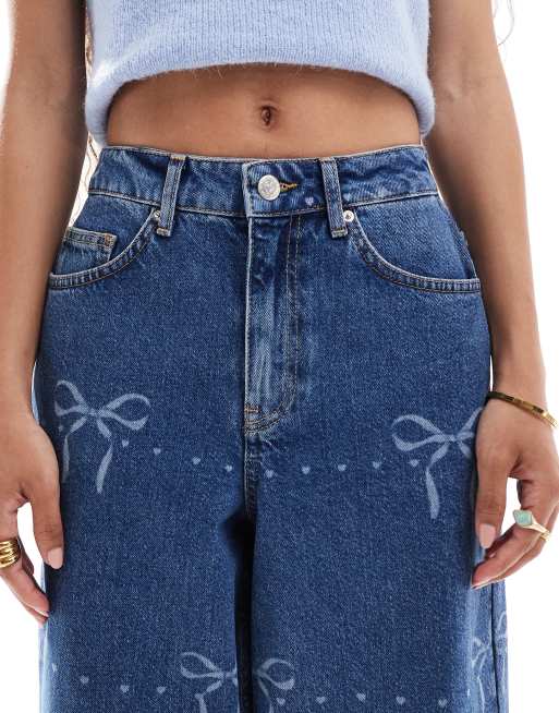 Miss Selfridge Petite - Jean baggy à imprimé nœuds, 4 de 5