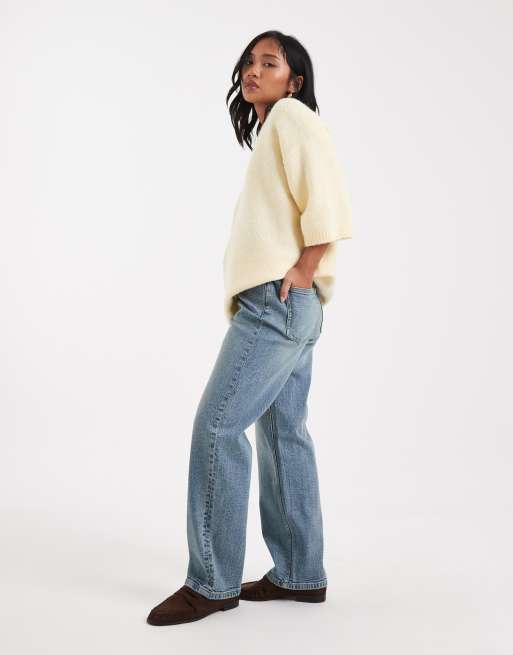 Miss Selfridge Petite - Jean droit à délavage effet sali, 3 de 5
