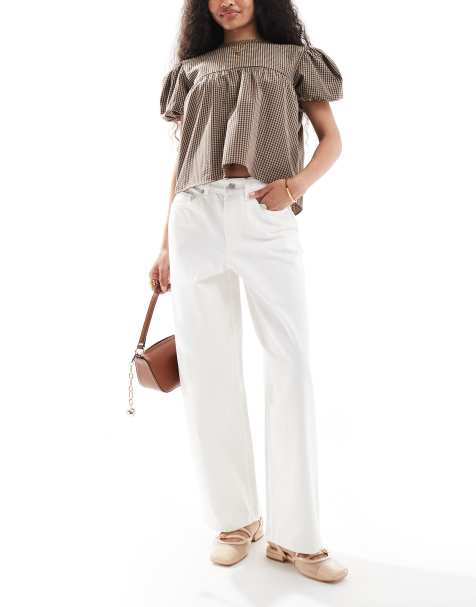 Miss Selfridge Petite - Jeans extra ampi écru - view 1