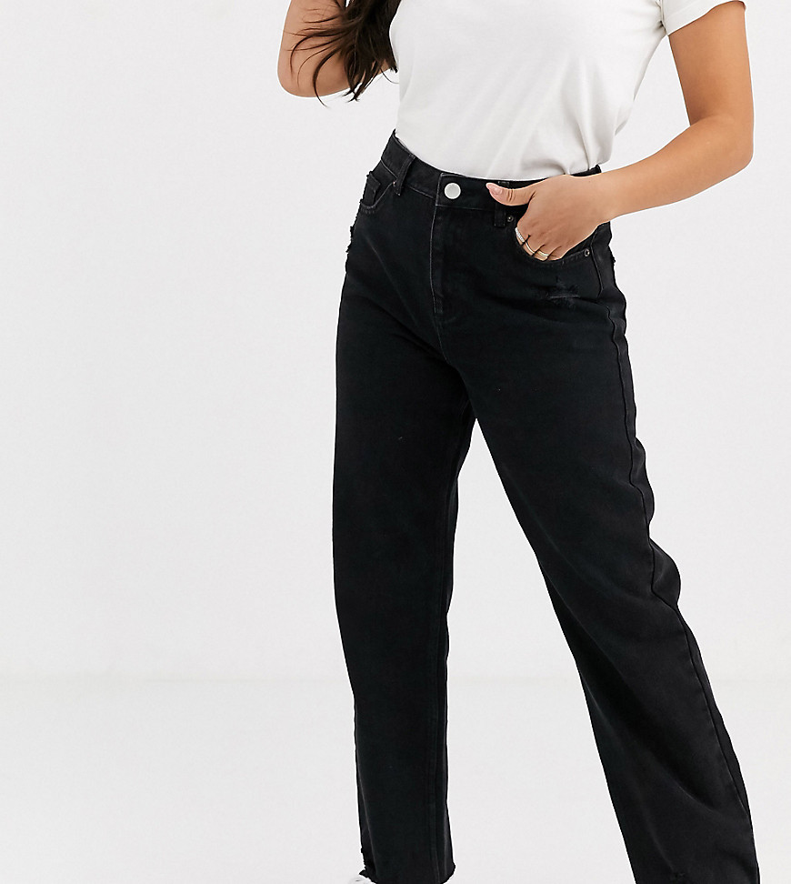 Miss Selfridge Petite - Jeans met rechte pijpen in zwart