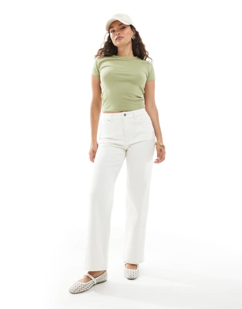 Miss Selfridge Petite heart pocket straight leg jean