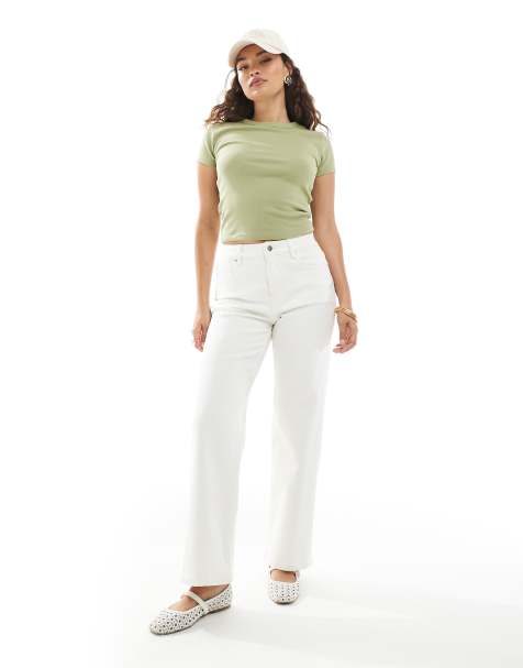 Miss Selfridge Petite heart pocket straight leg jean