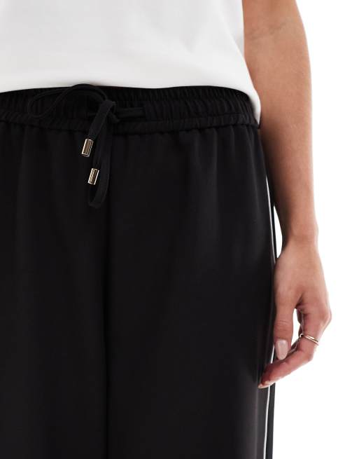 Miss Selfridge Petite - Joggers sartoriali neri con riga laterale, 5 di 5