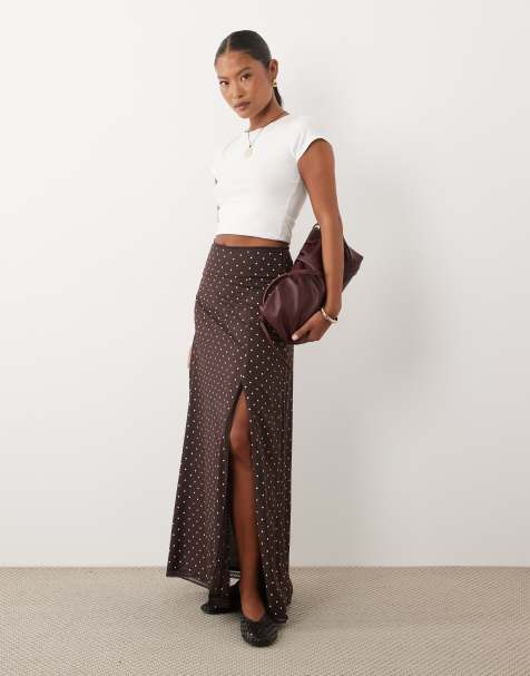 Miss Selfridge Petite - Jupe longue fendue - Noir - view 1