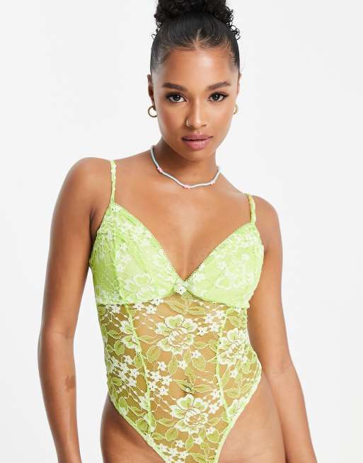 Lime sales lace bodysuit