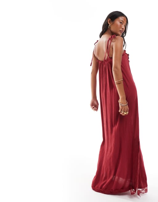 miss selfridge red dress Miss Selfridge going out halter neck satin mini dress in red