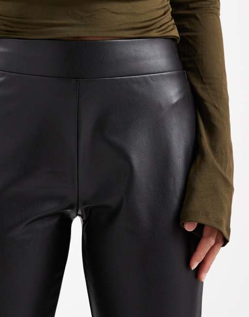Miss Selfridge Petite - Legging à enfiler en imitation cuir - Noir, 4 de 5