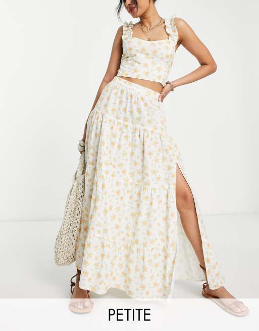 Linen tiered maxi discount skirt