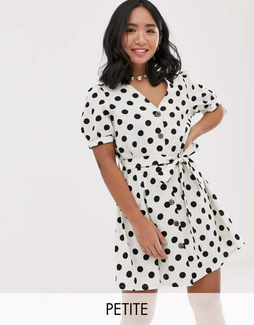 Polka dot linen outlet dress