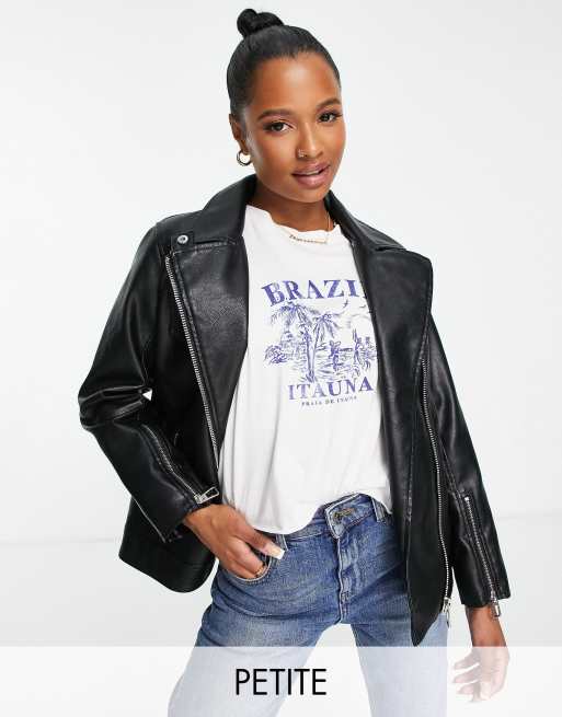 Asos petite 2025 leather jacket