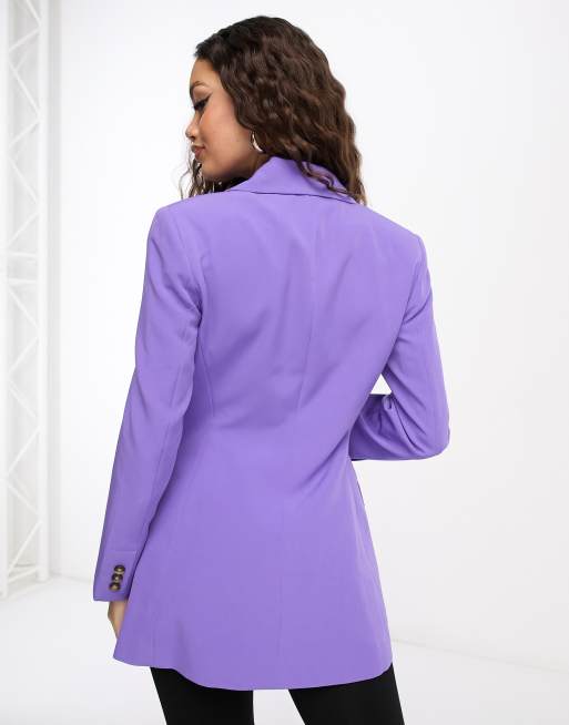 Petite Purple Long Sleeve Relaxed Fit Blazer