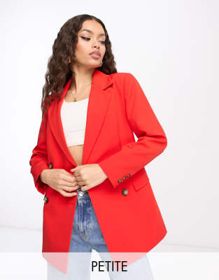Miss Selfridge Petite Miss Selfridge Petite longline fitted waist blazer in red
