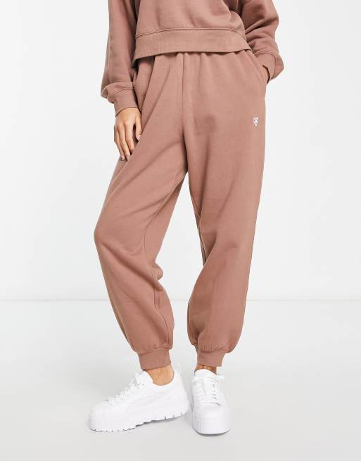 Puma Studio Granola waffle joggers in mauve