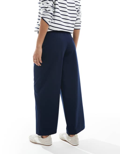 Miss Selfridge Petite – Marinblå, figursydda byxor med vida ben, 5 av 5