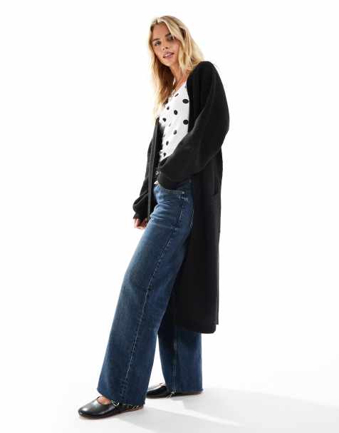 Miss Selfridge Petite maxi cardigan in black - view 1