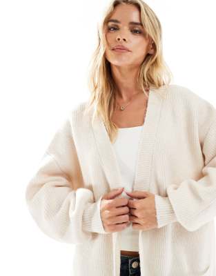 Miss Selfridge Petite Maxi Cardigan In Neutral