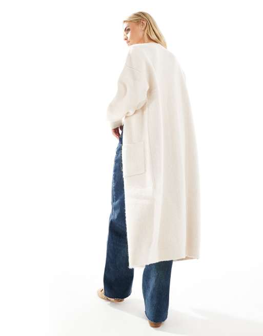Miss Selfridge Petite maxi cardigan in oatmeal