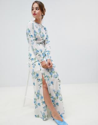 miss selfridge maxi dress in floral print