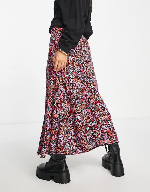 Miss Selfridge Petite – Maxirock mit Blumenmuster und asymmetrischem Design, 2 von 4