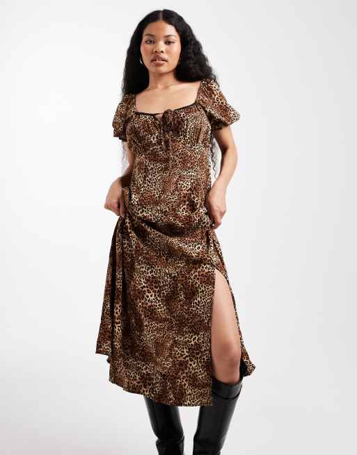 Miss Selfridge Petite - Midaxi jurk in dierenprint, 3 van 4