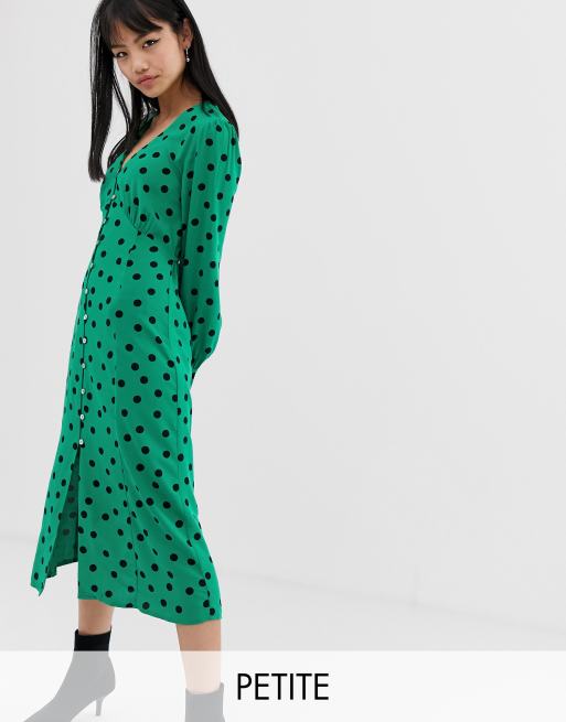 Green and sale black spot dress