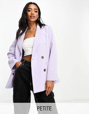 Miss Selfridge Petite oversized double breasted blazer in lilac - LILAC