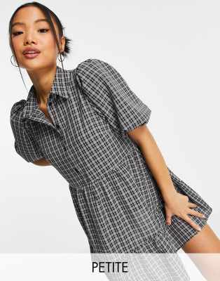 petite plaid shirt dress