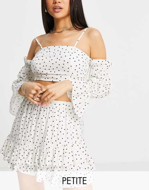 Miss Selfridge Petite - Minigonna a pois con volant