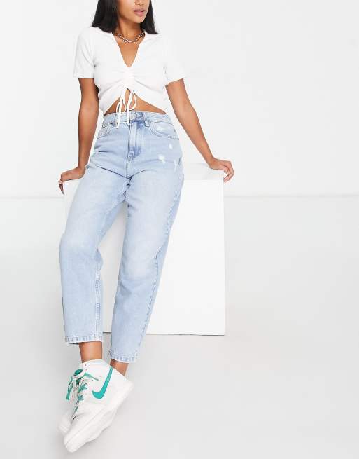 High waisted store petite mom jeans