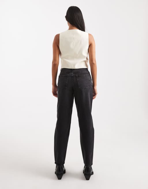 Miss Selfridge Petite mom jean in black wash, 3 of 5