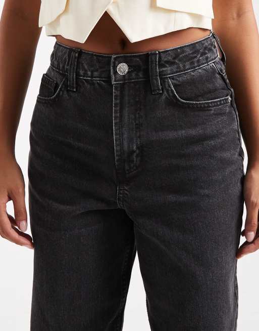 Miss Selfridge Petite mom jean in black wash, 4 of 5