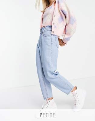 light blue petite mom jeans