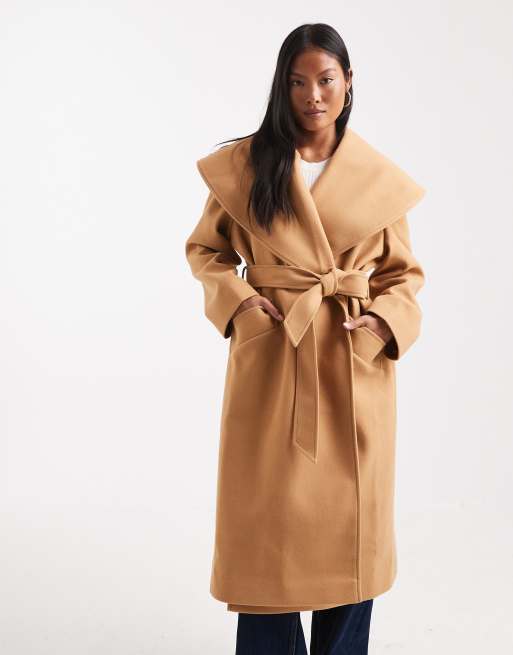 Miss Selfridge Petite - Nette jas met overslag in lichtbruin, 4 van 4