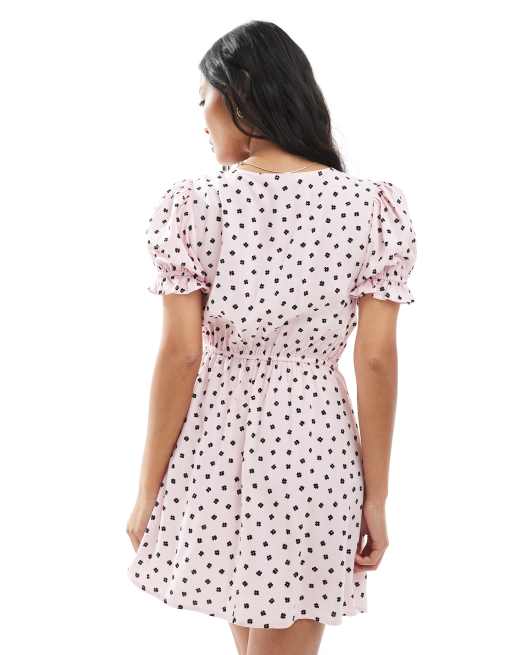 Miss Selfridge Petite - Nette mini jurk met roze stippenprint, 4 van 4