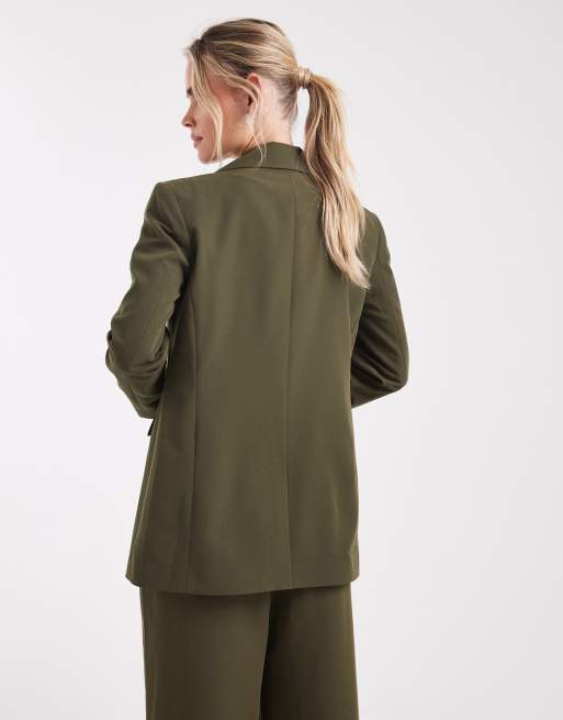 Miss Selfridge Petite – Oliwkowa marynarka oversize, 3 z 4