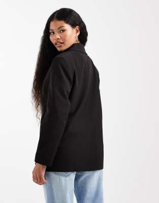 Miss Selfridge Petite Oversized Blazer In Black