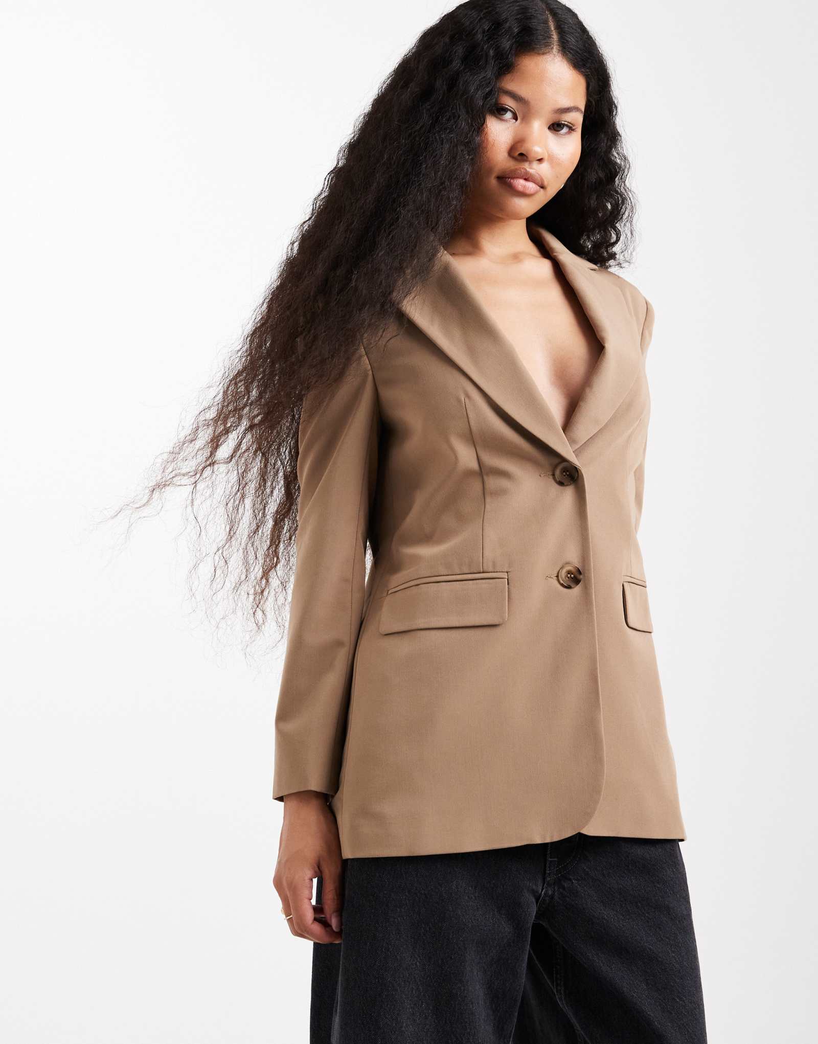 Мисс Селфридж, миниатюрный блейзер большого размера из верблюжьего цвета